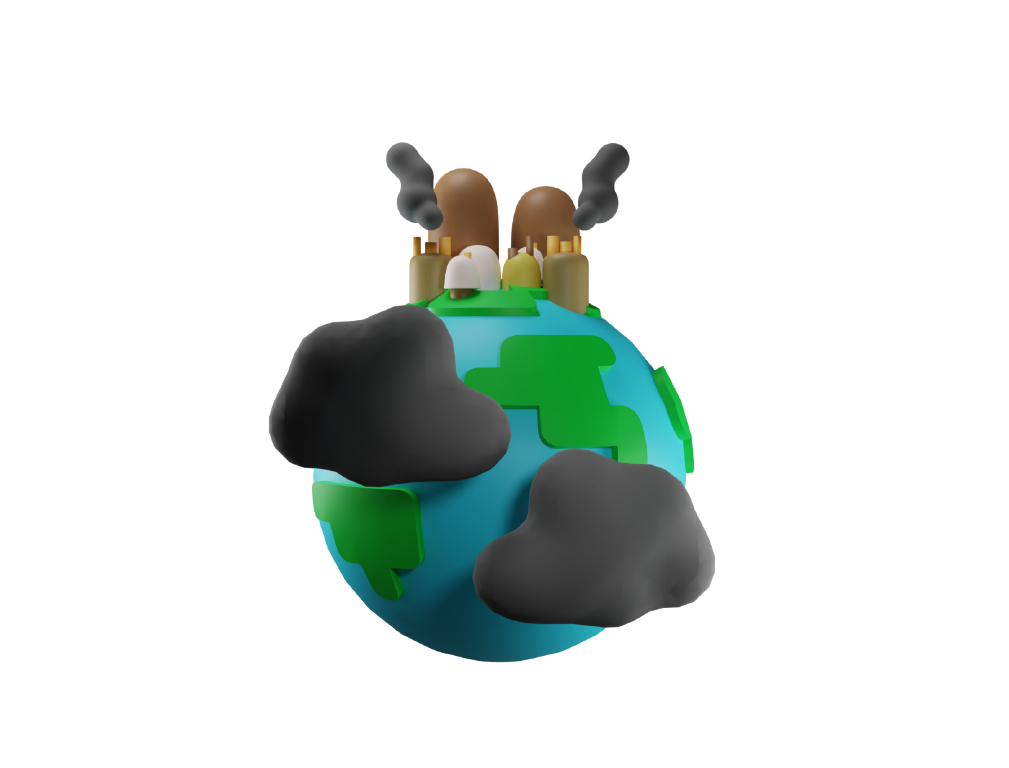 Image of 'sad earth' with factories and grey fog